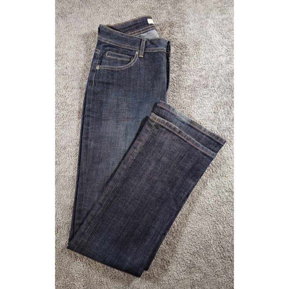 Chicos Platinum Womens Straight Leg Pockets Dark Wash Blue Denim Jeans Size 0
